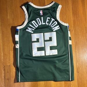 Nike Green Milwaukee bucks khris middle ton men’s medium Jersey